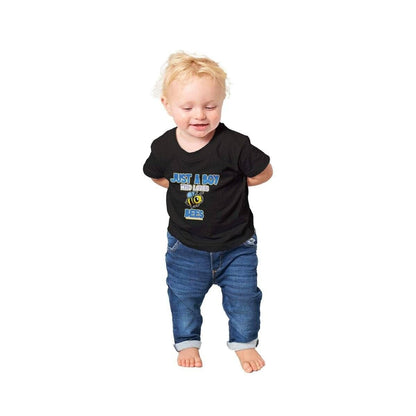 Just a Boy who loves bees T-Shirt - Baby Bee T-Shirts- Classic Baby Crewneck T-shirt Australia Online Color Black / 6m