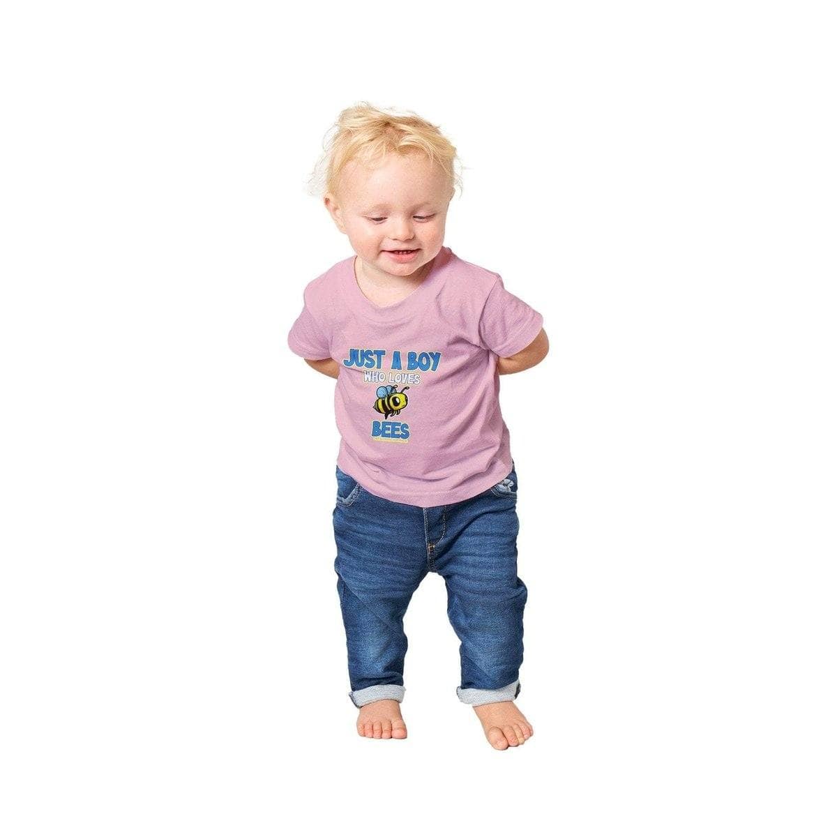 Just a Boy who loves bees T-Shirt - Baby Bee T-Shirts- Classic Baby Crewneck T-shirt Australia Online Color Pink / 6m