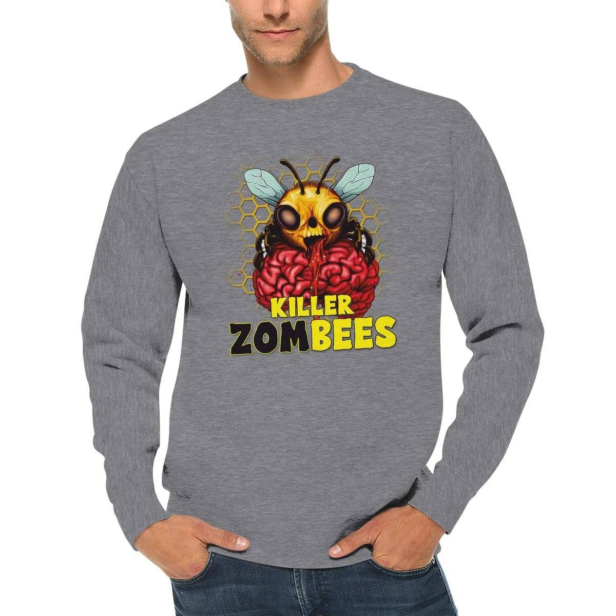 Killer Zombees - Premium Unisex Crewneck Sweatshirt Australia Online Color Heather Gray / S