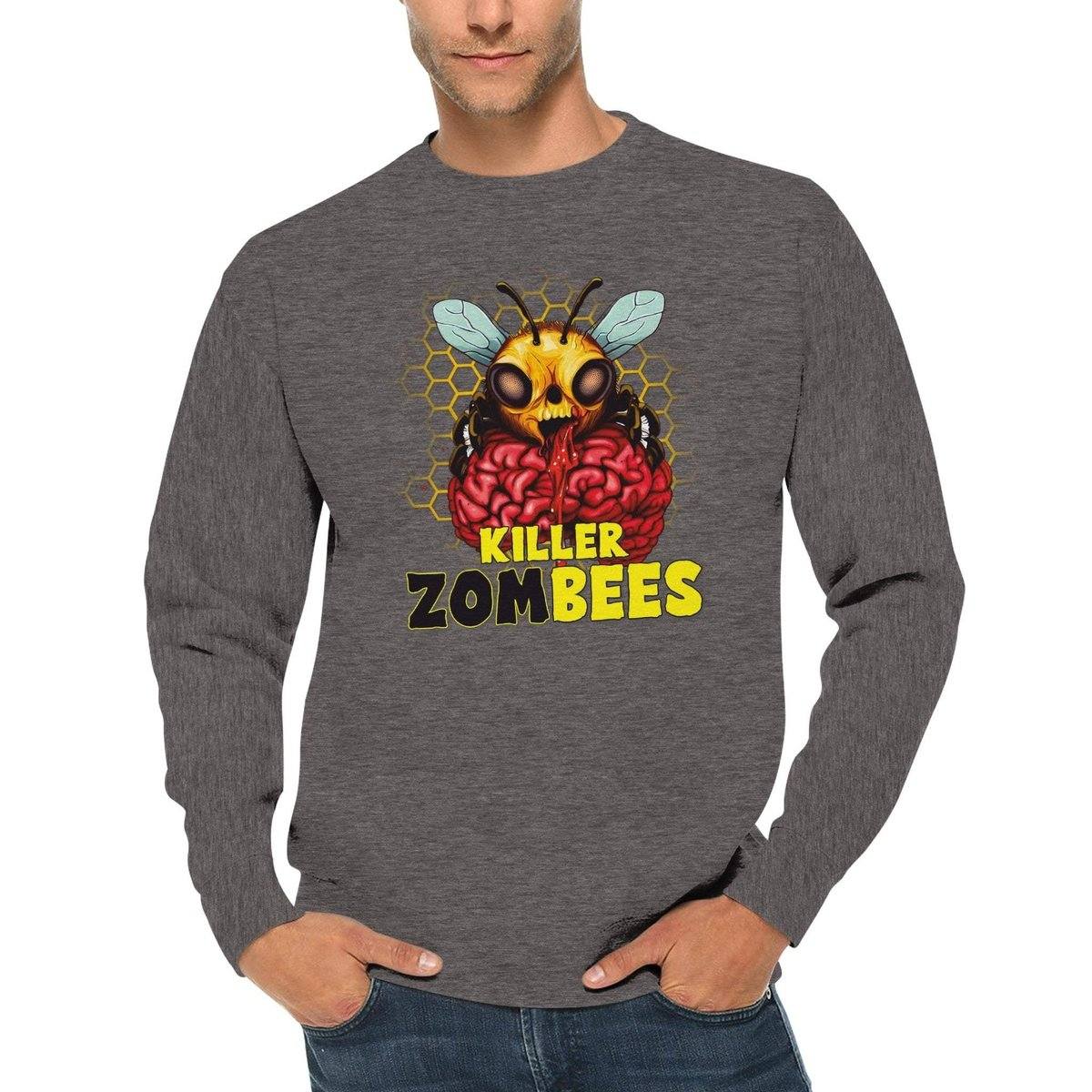 Killer Zombees - Premium Unisex Crewneck Sweatshirt Australia Online Color Charcoal Heather / S