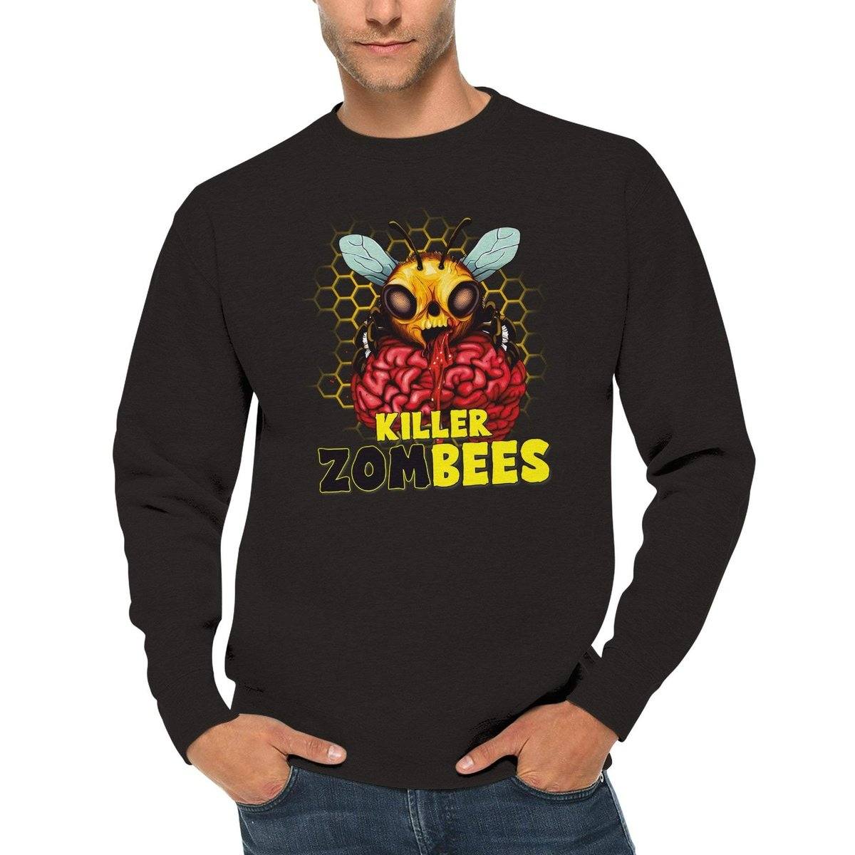 Killer Zombees - Premium Unisex Crewneck Sweatshirt Australia Online Color Black / S