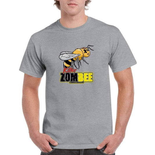 Killer Zombees T-Shirt - zombee cartoon Tshirt - Unisex Crewneck T-shirt Australia Online Color Sports Grey / S
