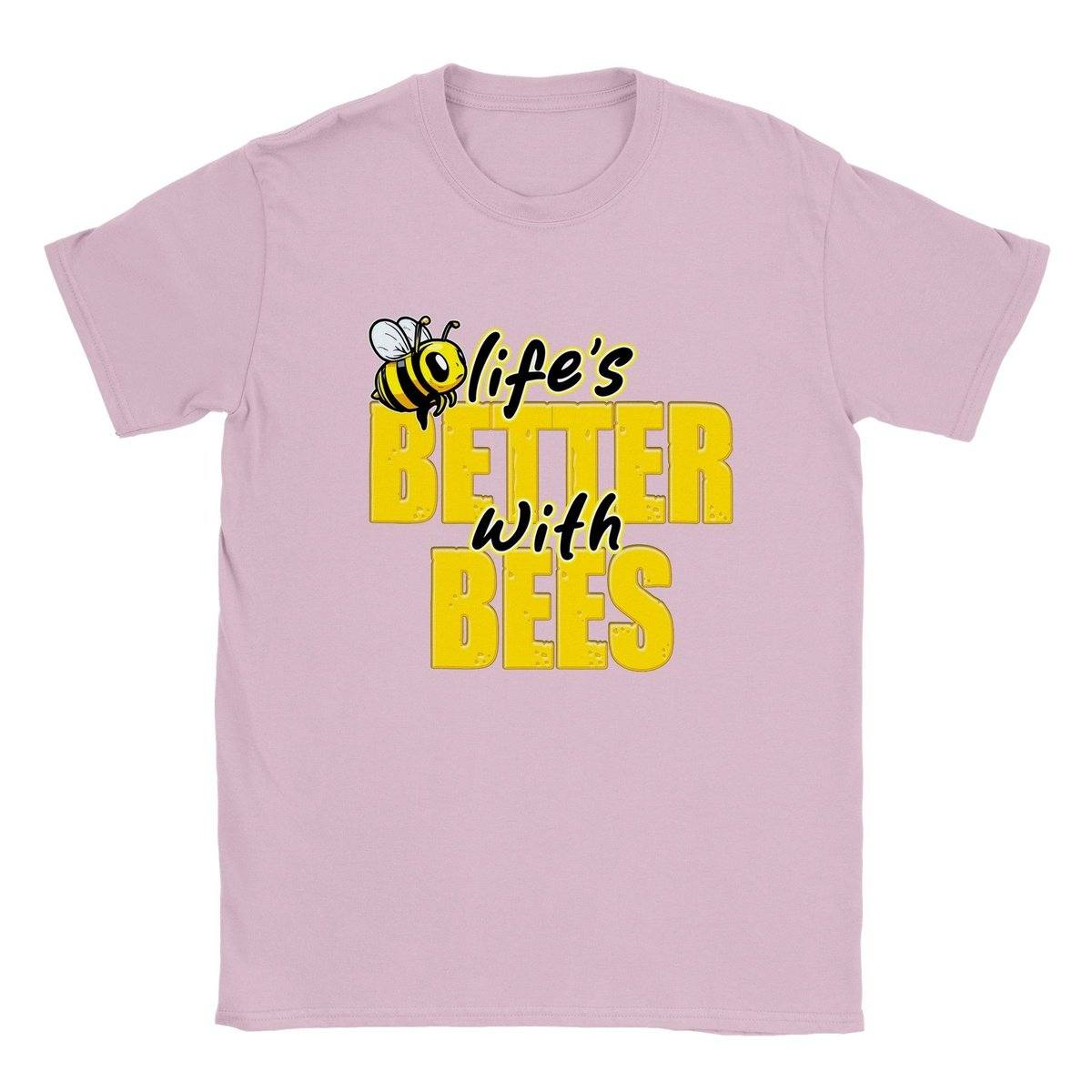 Lifes Better With Bees Kids T-shirt Australia Online Color Light Pink / XS