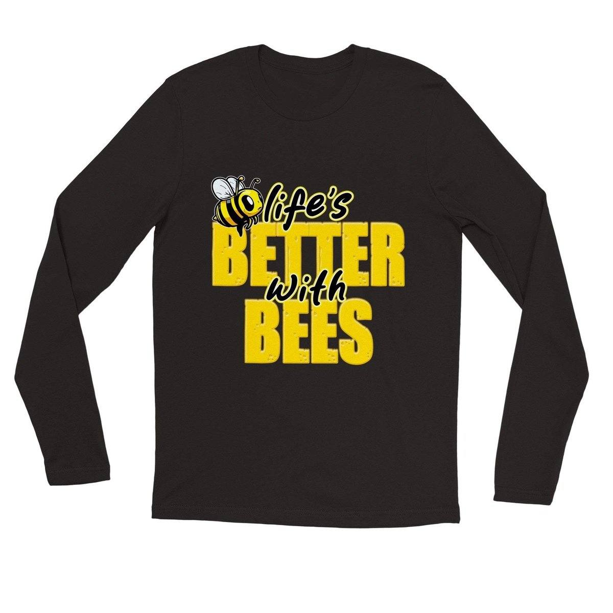 Lifes Better With Bees Tshirt - Beekeeper Tshirt -  Premium Unisex Longsleeve T-shirt Australia Online Color