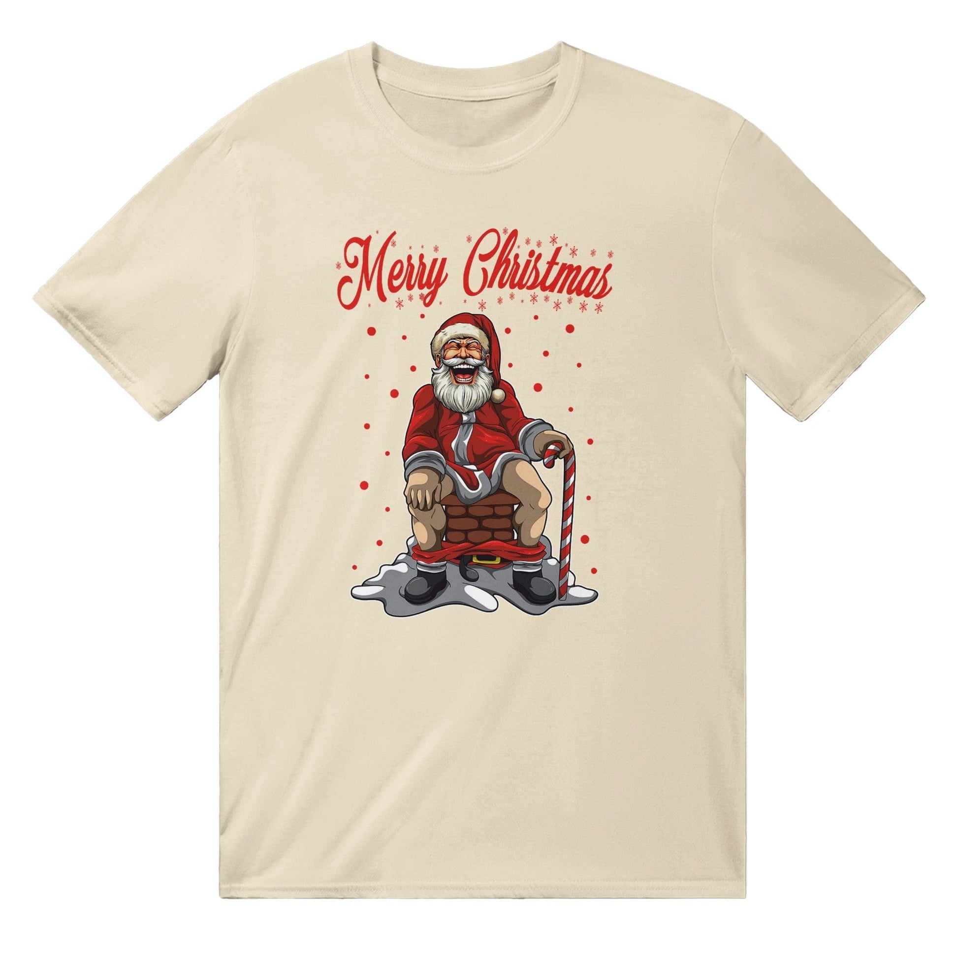 Log On The Fire Santa T-Shirt Australia Online Color Natural / S