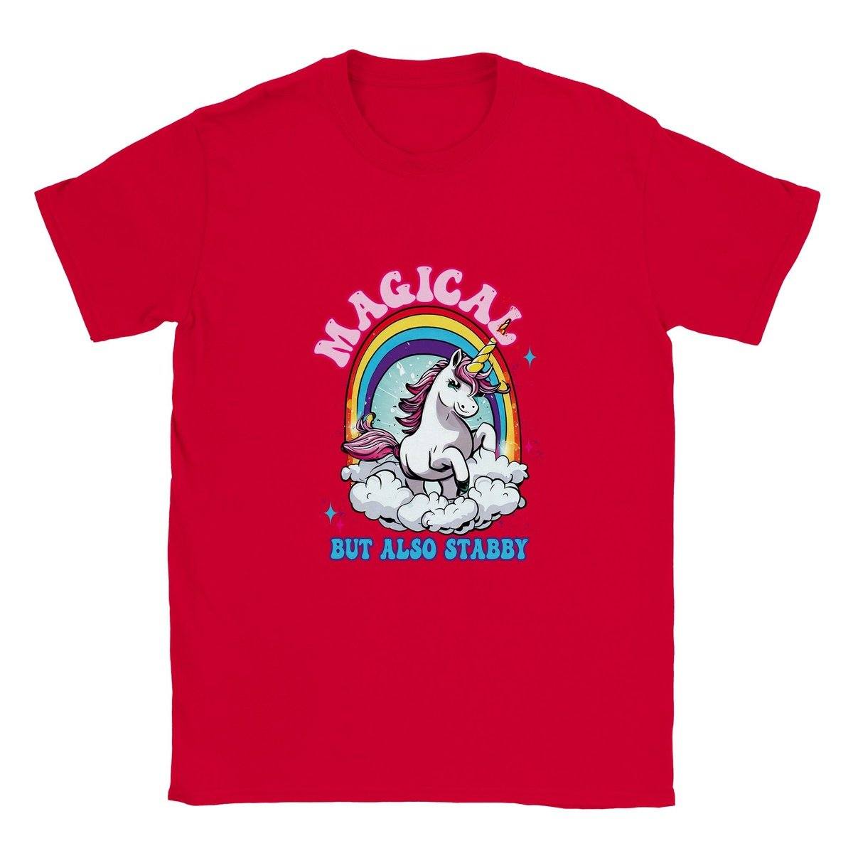 Magical But Also Stabby Unicorn Kids T-shirt Australia Online Color Red / XS