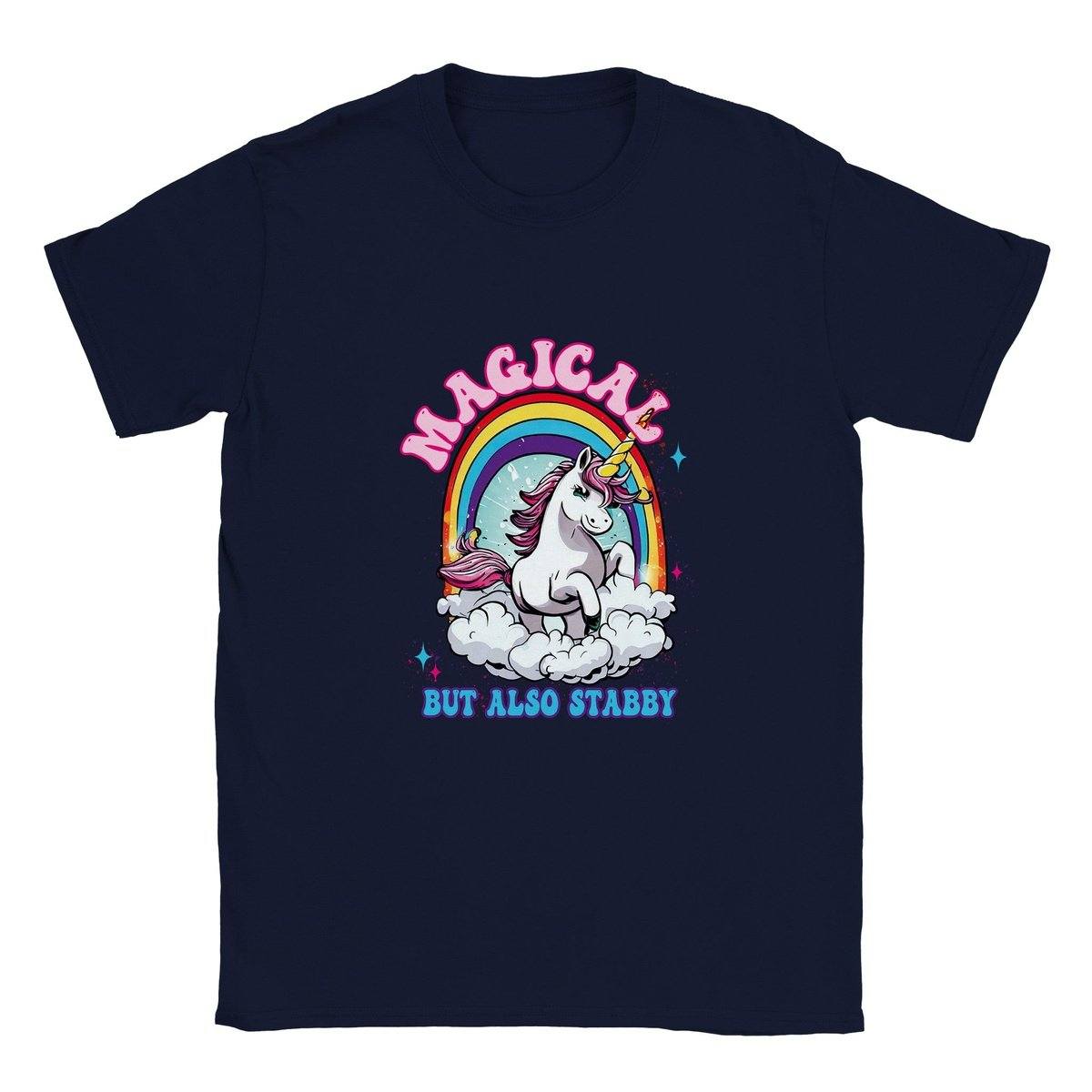 Magical But Also Stabby Unicorn Kids T-shirt Australia Online Color Navy / XS