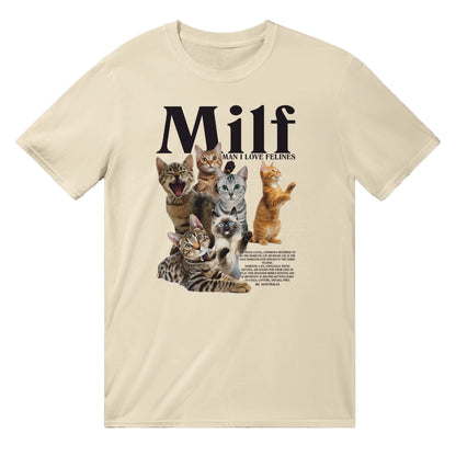 Man I Love Felines T-Shirt Graphic Tee Australia Online Natural / S