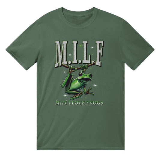 Man I Love Frogs T-Shirt Australia Online Color Military Green / S