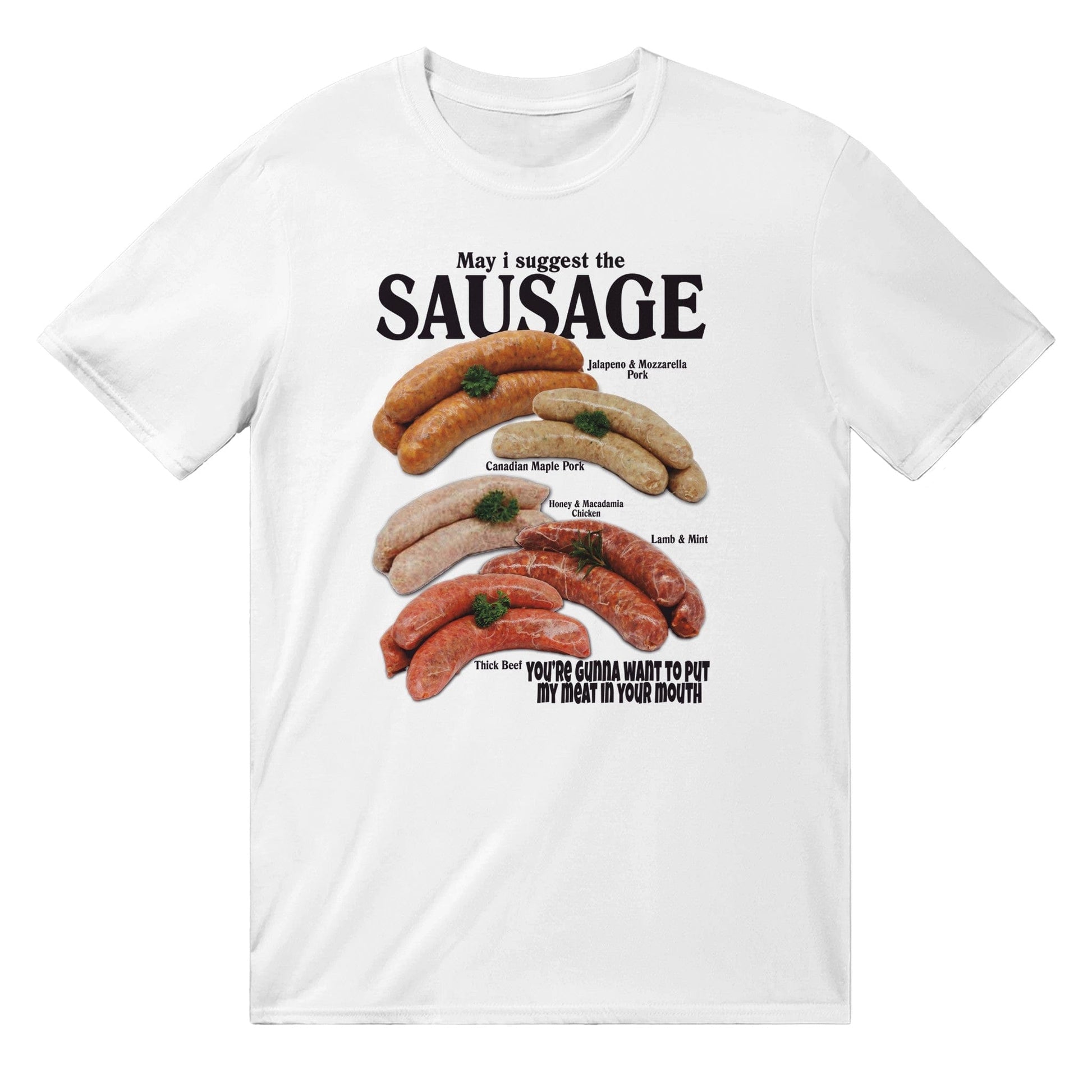 May I Suggest The Sausage T-shirt Australia Online Color White / S