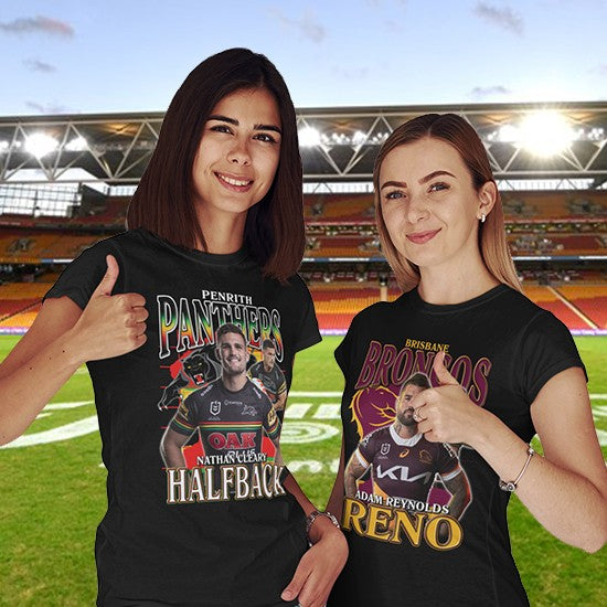 NRL T-Shirts Australia | Buy NRL Supporters T-Shirts | Brisbane Broncos T-Shirts | Manly Warringah T-Shirts