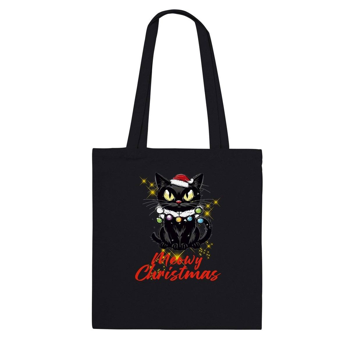 Meowy Christmas Tote Bag Australia Online Color Black