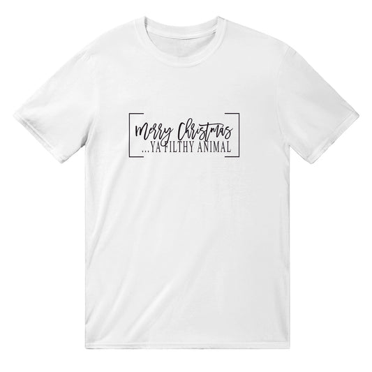 Merry Christmas Ya Filthy Animal T-Shirt Australia Online Color White / S