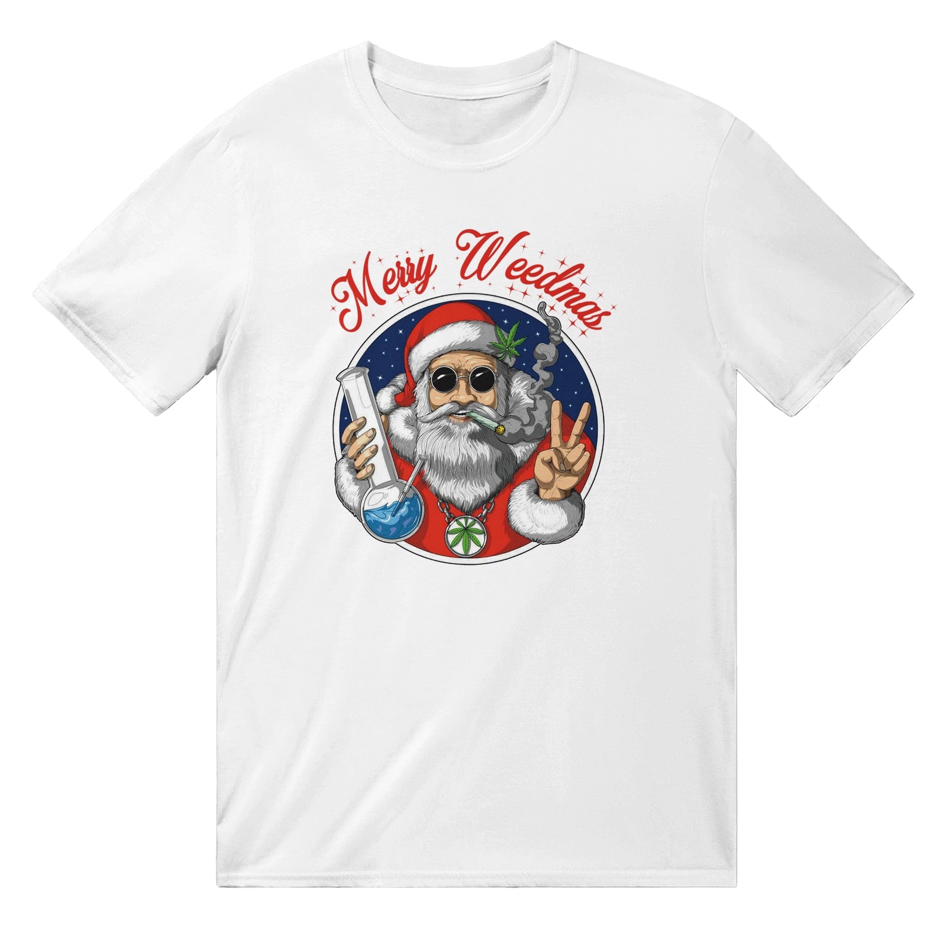 Merry Weedmas Santa T-Shirt Australia Online Color White / S