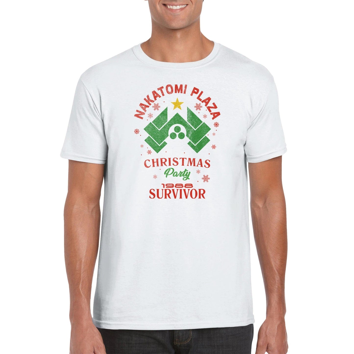 NAKATOMI PLAZA CHRISTMAS PARTY SURVIVOR T-Shirt Australia Online Color White / S