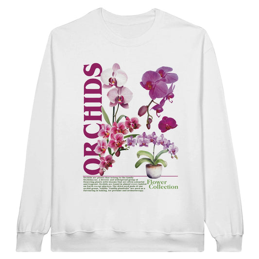Orchids Jumper Graphic Tee Australia Online White / S