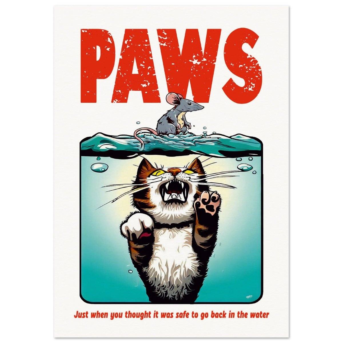 Paws Cat - WALL ART PRINT Australia Online Color A2 (42 x 59.4  cm)