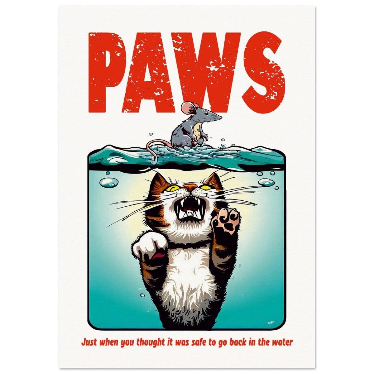 Paws Cat - WALL ART PRINT Australia Online Color A1 (59.4 x 84.1  cm)