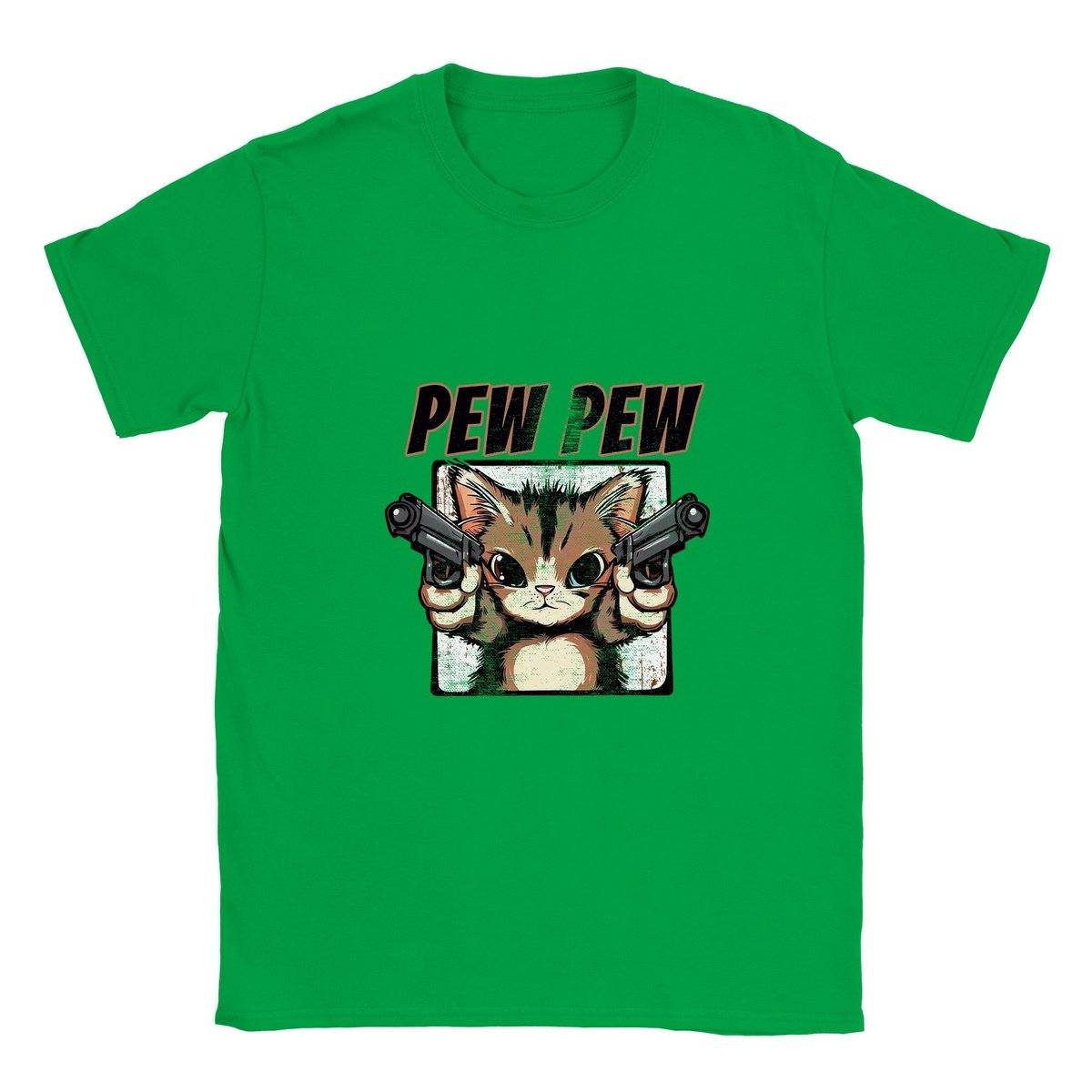 Pew Pew Cat Kids T-shirt Australia Online Color Irish Green / XS