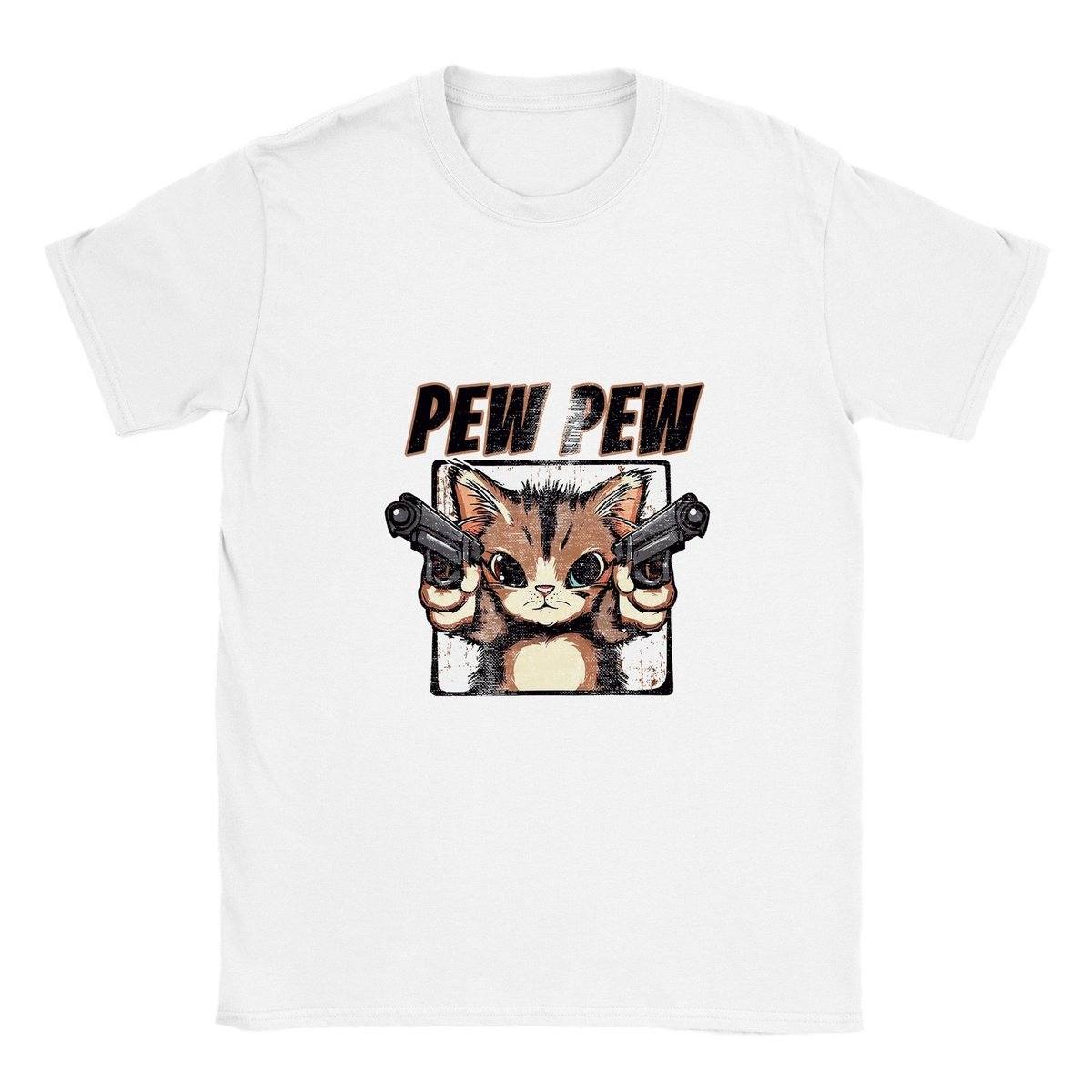 Pew Pew Cat Kids T-shirt Australia Online Color White / XS