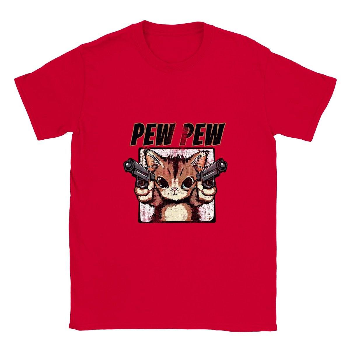 Pew Pew Cat Kids T-shirt Australia Online Color Red / XS