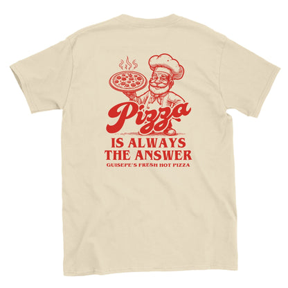 Pizza Is Always The Answer T-Shirt Graphic Tee Australia Online Natural / S