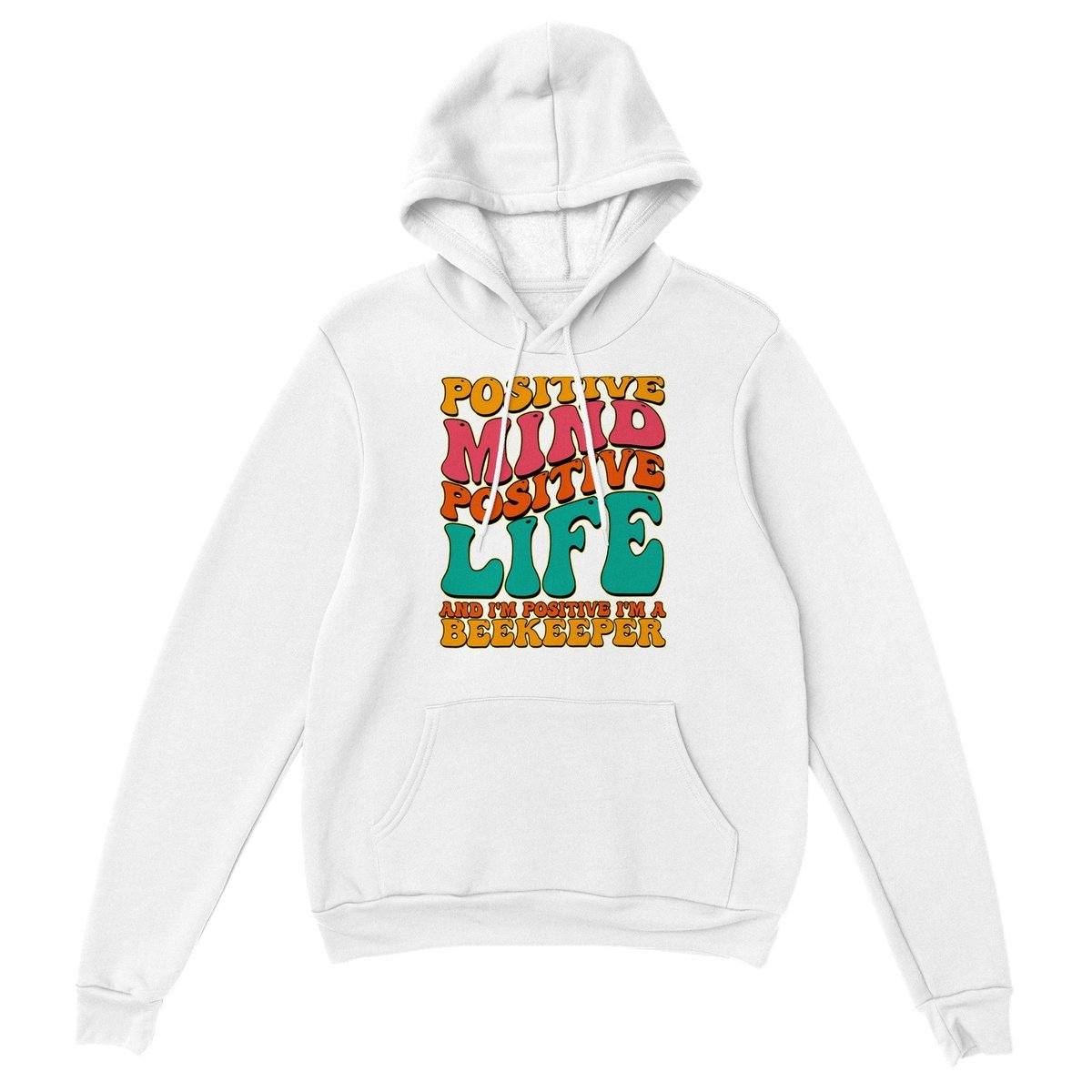 Positive Mind Positive Life Hoodie - Funny Bees Groovy Hoodie - Premium Unisex Pullover Hoodie Australia Online Color White / XS