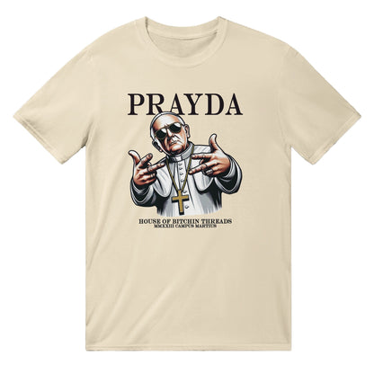 Prayda Pope T-Shirt Graphic Tee Australia Online Natural / S