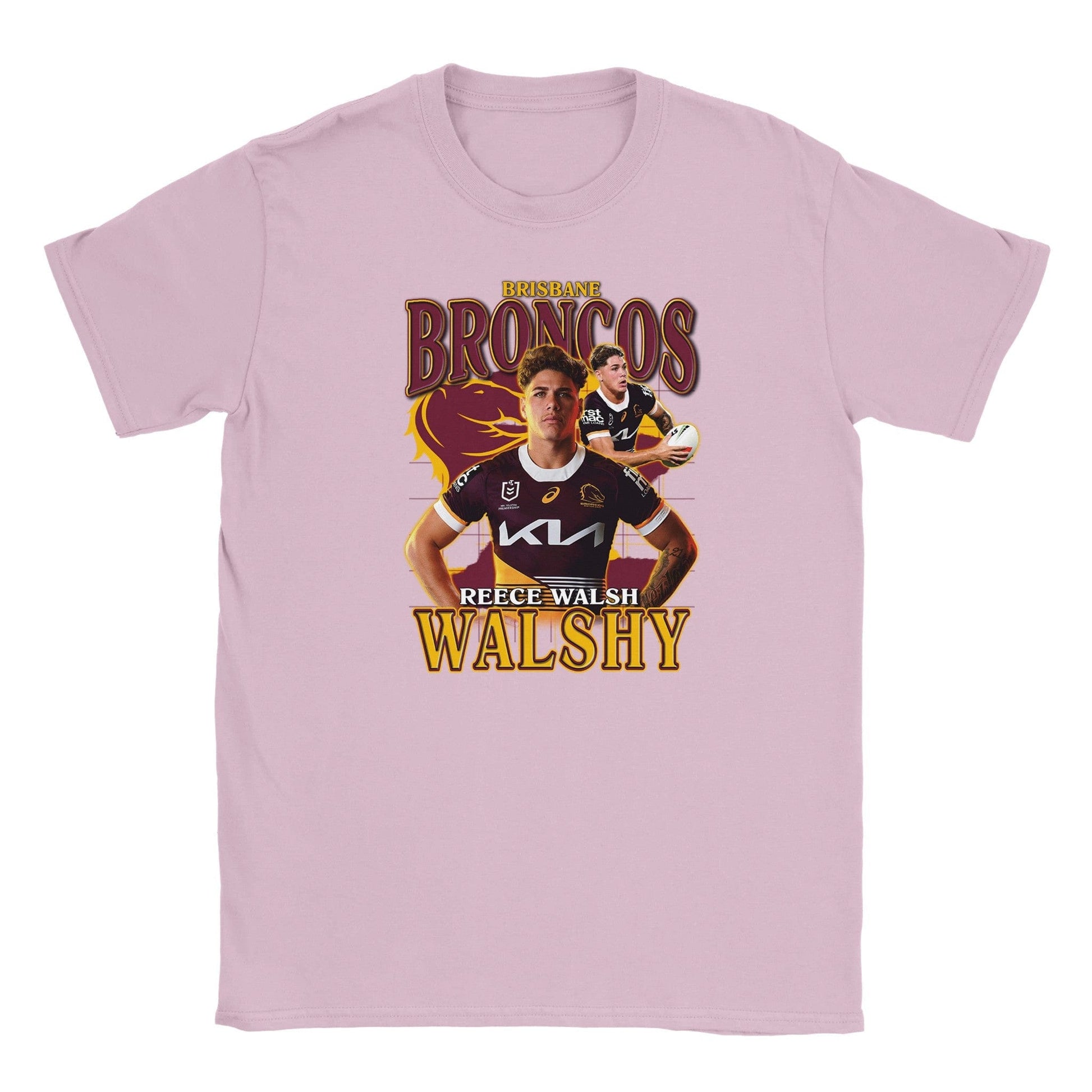 Reece Walsh Brisbane Broncos Kids T-shirt Australia Online Color S / Light Pink