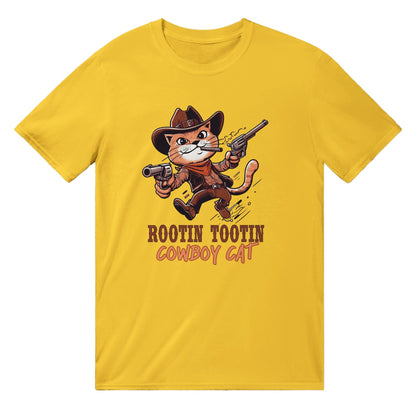 Rootin Tootin Cowboy Cat T-Shirt Australia Online Color Yellow / S