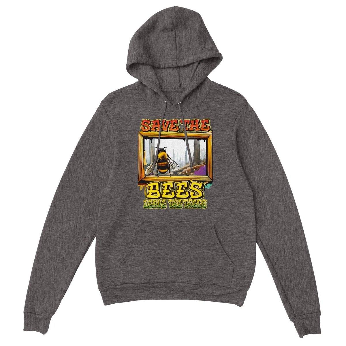 Save The Bees Hoodie - Leave The Trees - Premium Unisex Pullover Hoodie Australia Online Color Charcoal Heather / XS