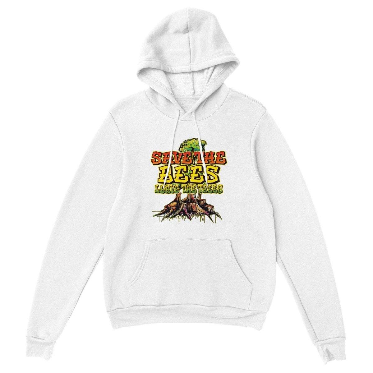 Save The Bees Hoodie - Leave The Trees - Stumps - Premium Unisex Pullover Hoodie Australia Online Color White / XS
