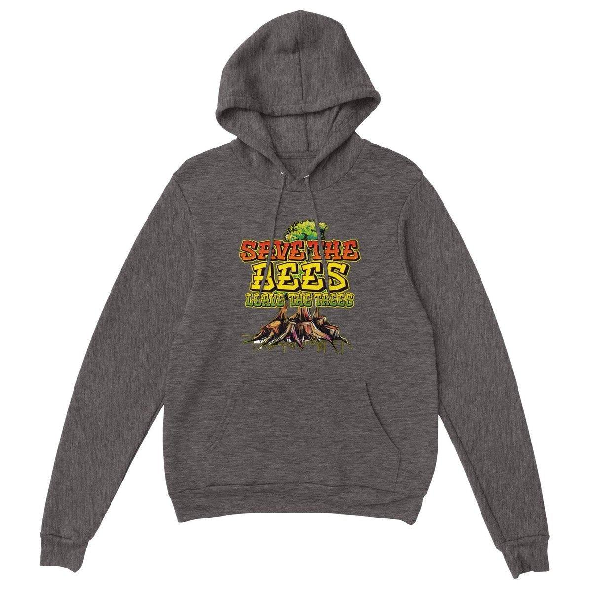 Save The Bees Hoodie - Leave The Trees - Stumps - Premium Unisex Pullover Hoodie Australia Online Color Charcoal Heather / XS