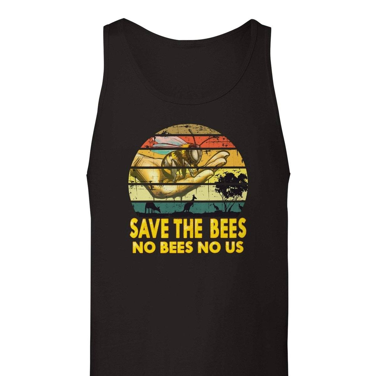 Save The Bees No Bees No Us Tank Top - Retro Vintage Bee - Premium Unisex Tank Top Australia Online Color