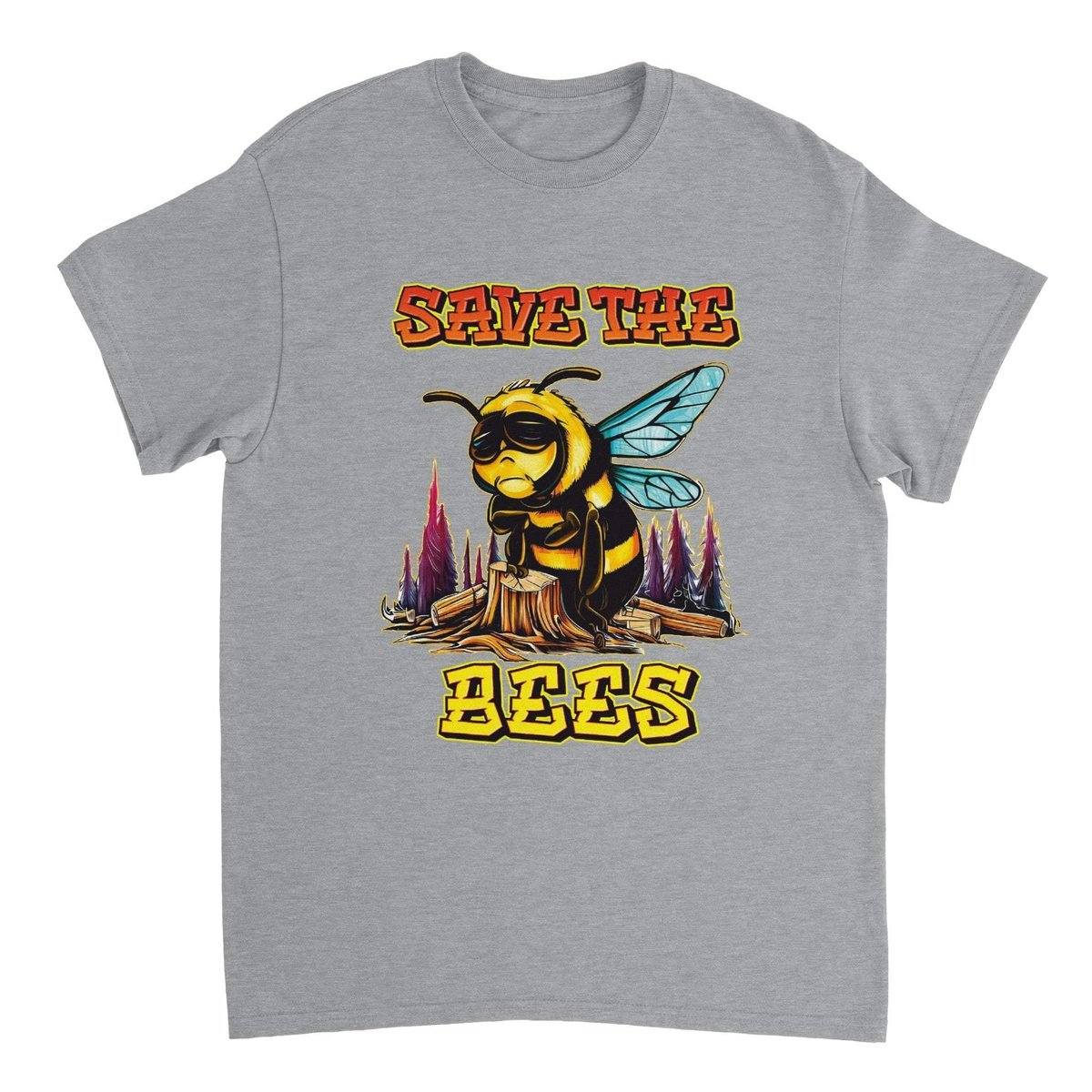 Save The Bees Tshirt - Crying Bee - Unisex Crewneck T-shirt Australia Online Color Sports Grey / S