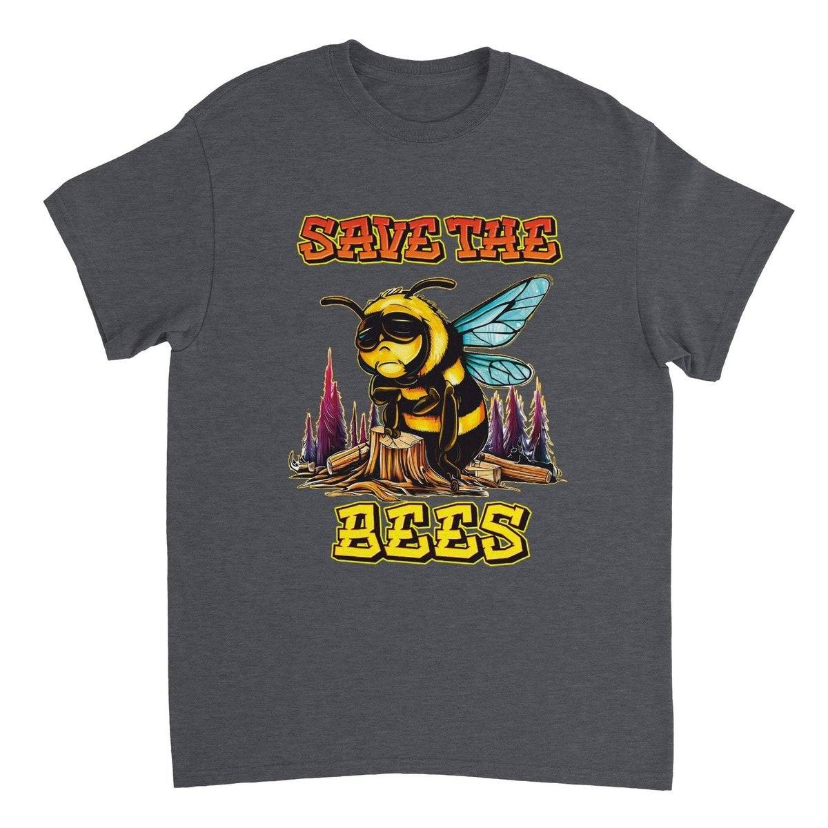 Save The Bees Tshirt - Crying Bee - Unisex Crewneck T-shirt Australia Online Color Dark Heather / S