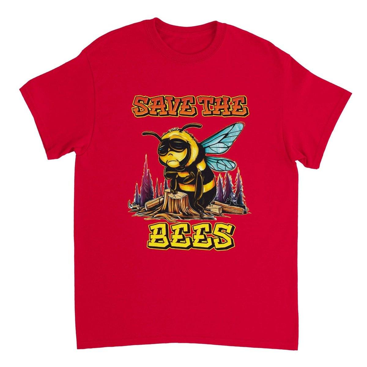 Save The Bees Tshirt - Crying Bee - Unisex Crewneck T-shirt Australia Online Color Red / S