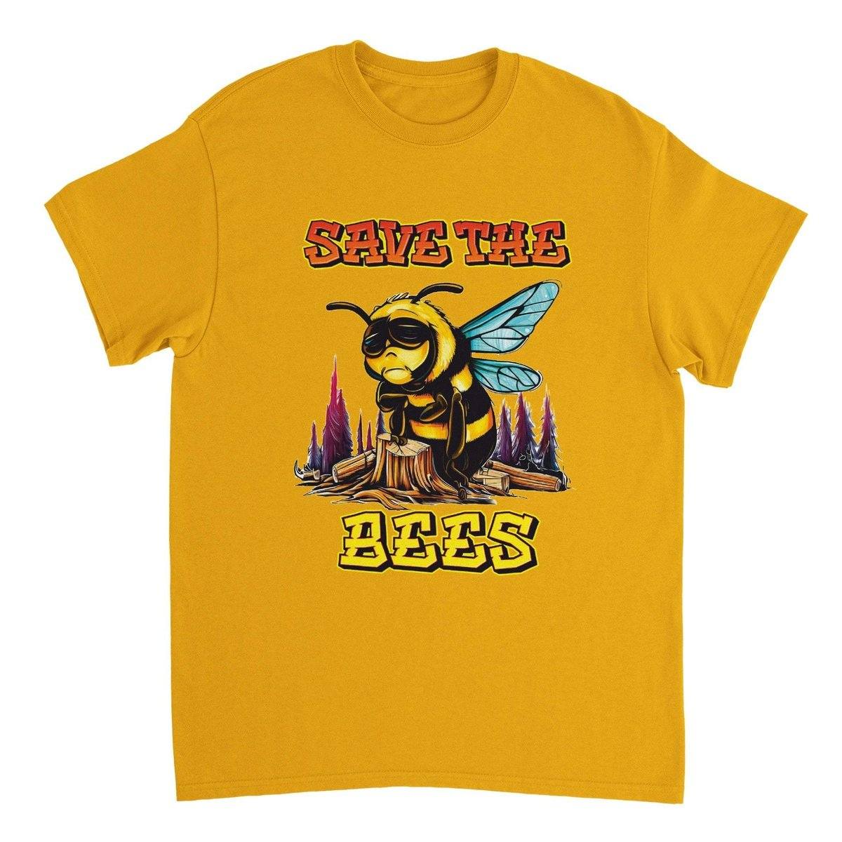 Save The Bees Tshirt - Crying Bee - Unisex Crewneck T-shirt Australia Online Color Gold / S