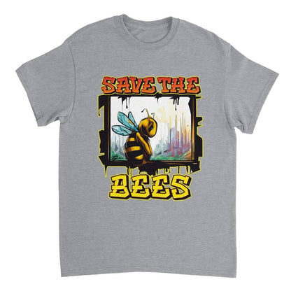 Save The Bees Tshirt - Crying Bee Window - Unisex Crewneck T-shirt Australia Online Color Sports Grey / S