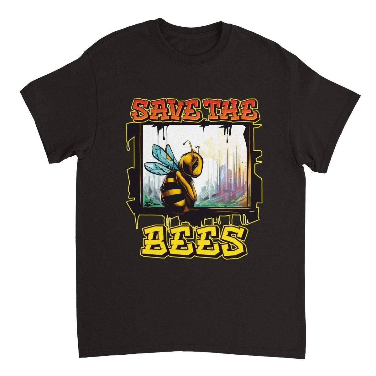Save The Bees Tshirt - Crying Bee Window - Unisex Crewneck T-shirt Australia Online Color Black / S
