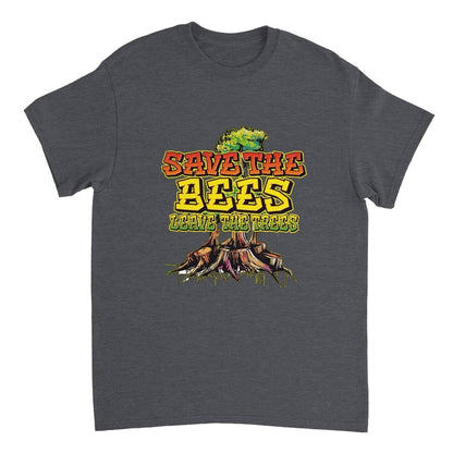Save The Bees Tshirt - Leave The Trees - Stumps - Unisex Crewneck T-shirt Australia Online Color Dark Heather / S