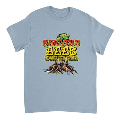 Save The Bees Tshirt - Leave The Trees - Stumps - Unisex Crewneck T-shirt Australia Online Color Light Blue / S