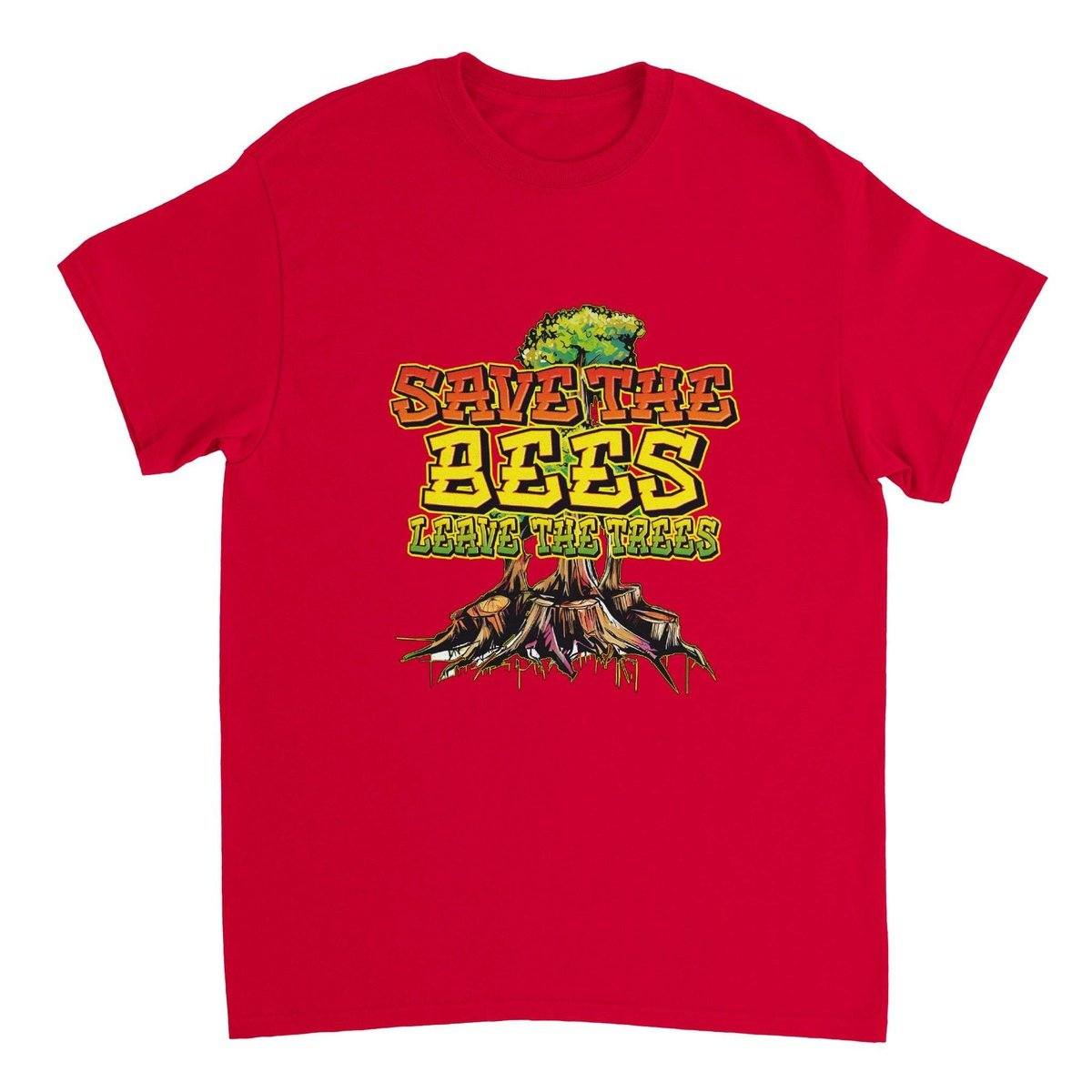 Save The Bees Tshirt - Leave The Trees - Stumps - Unisex Crewneck T-shirt Australia Online Color Red / S