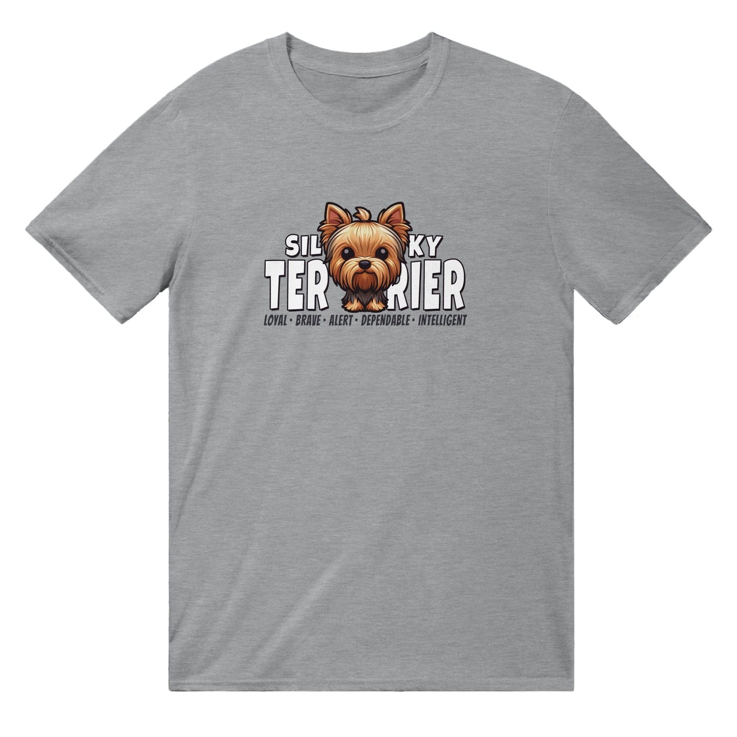 Silky Terrier T-Shirt Graphic Tee Sports Grey / S BC Australia