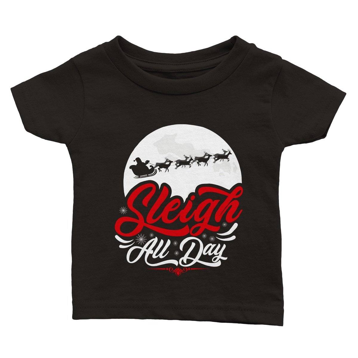 Sleigh All Day Baby T-Shirt Australia Online Color Black / 6m