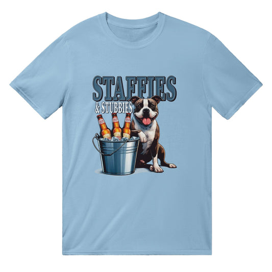 Staffies And Stubbies T-Shirt Australia Online Color Light Blue / S
