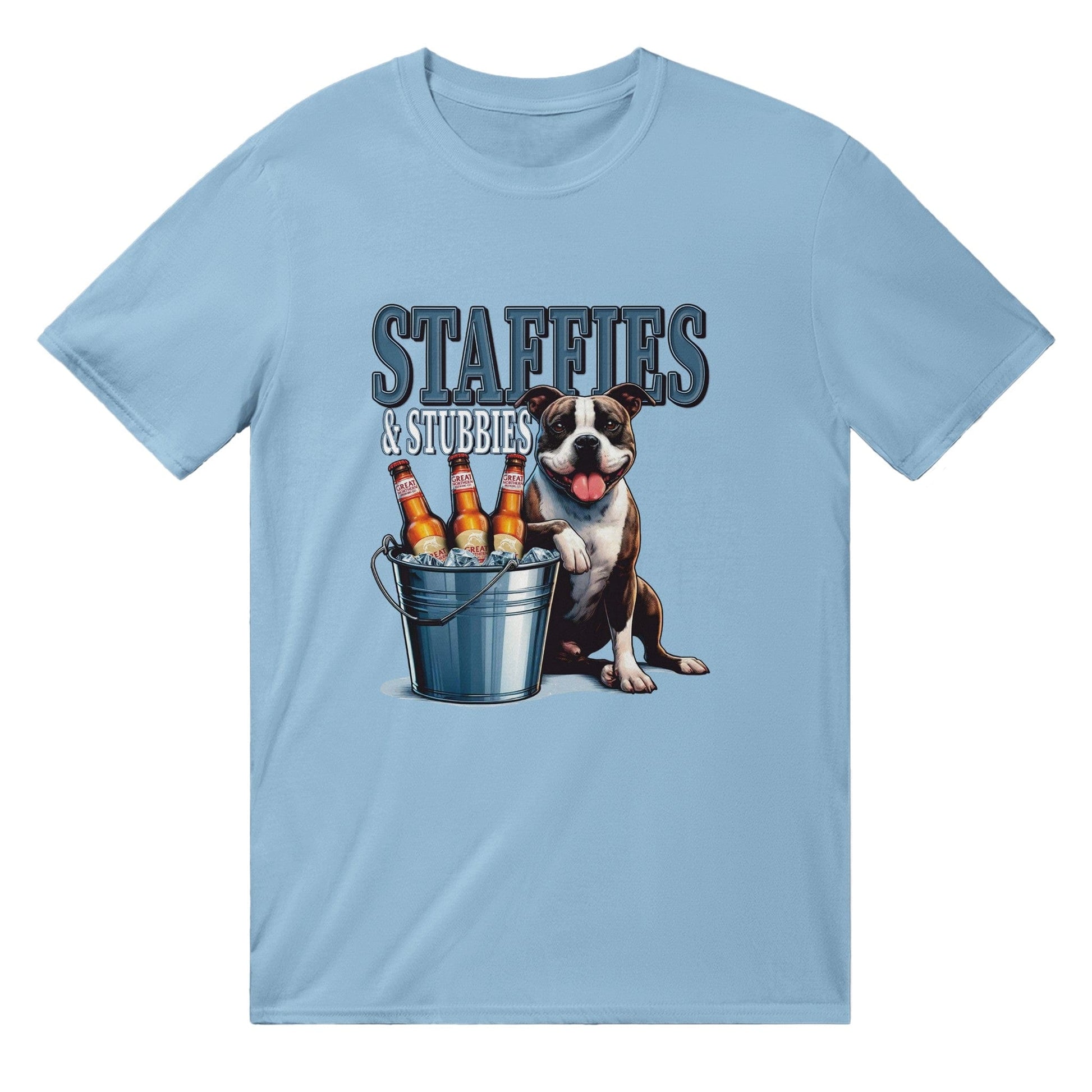 Staffies And Stubbies T-Shirt Australia Online Color Light Blue / S