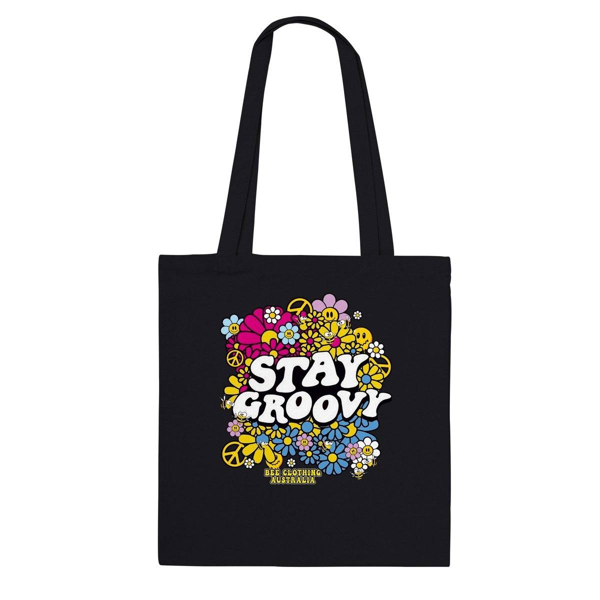 Stay Groovy  - Classic Tote Bag Australia Online Color Black