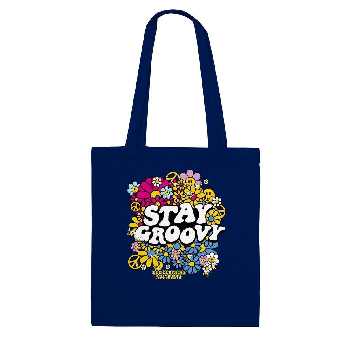 Stay Groovy  - Classic Tote Bag Australia Online Color Navy