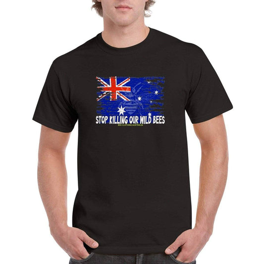 Stop Killing Our Wild Bees T-Shirt - Save The Bees Tshirt - Unisex Crewneck T-shirt Australia Online Color Black / S